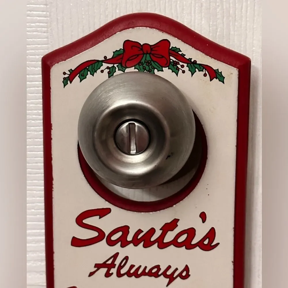 Vintage 1990 Santa Always Welcome Here Christmas Door Hanger House of Loyd